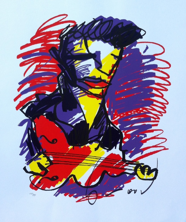 Herman Brood - Elvis - gesigneerde zeefdruk - oplage 150 ex. kopen? Bied vanaf 1!