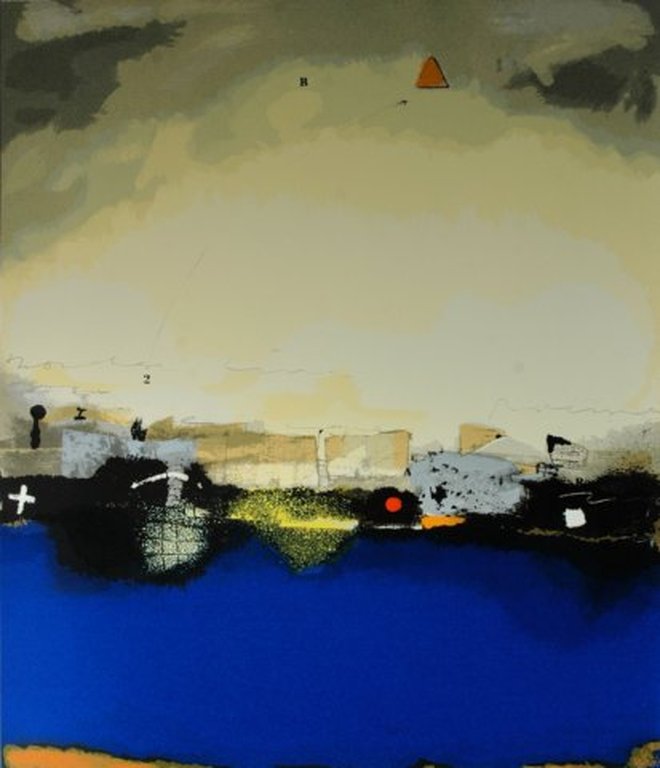 Theo Koster - grote ingelijste zeefdruk - 'Weerspiegeling' kopen? Bied vanaf 125!