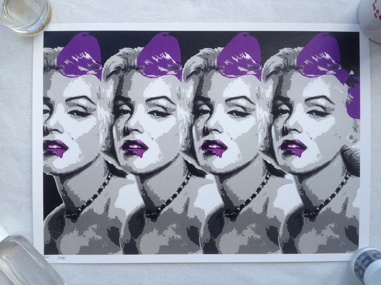 DEATH NYC, zeefdruk 'Monroe Purple 4' uit 2015, oplage 100 exemplaren kopen? Bied vanaf 25!