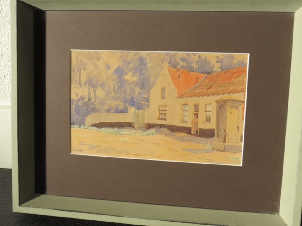 Bernard van Vlijmen - Bernard van Vlijmen: Aquarel - Boerderij - 1928 kopen? Bied vanaf 50!
