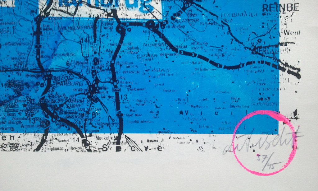 Zeefdruk; Plattegrond Hamburg kopen? Bied vanaf 1!