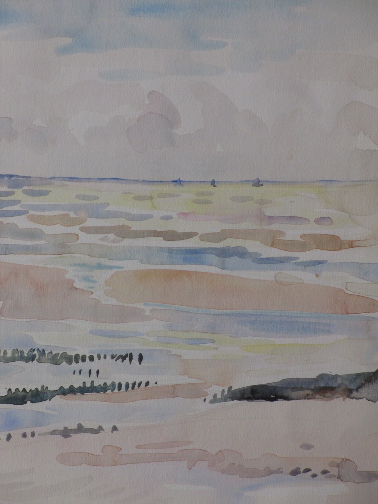 Han Krug, Gezicht op Walcheren vanuit Haamstede, Aquarel 1939 kopen? Bied vanaf 45!