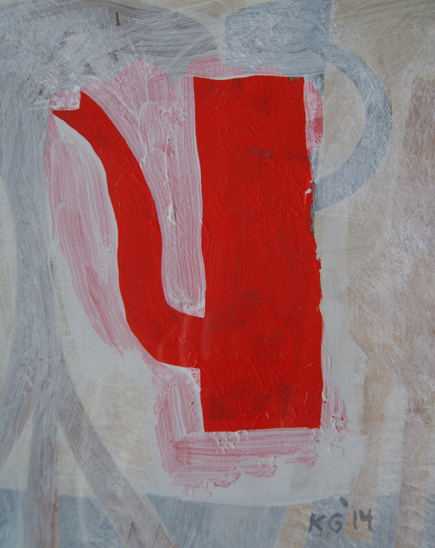 Klaas Gubbels origineel werk op papier 'Rode Kan' - 2014.  kopen? Bied vanaf 475!