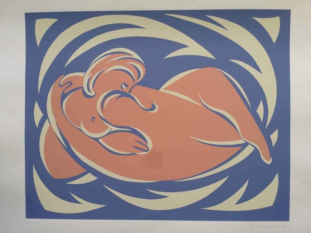 Onbekend. Zeefdruk. Naakte omhelzing. kopen? Bied vanaf 1!