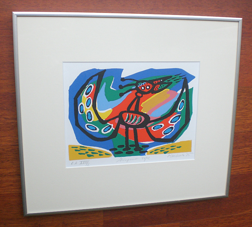 Anton Rooskens - Zingende vogel, litho (mooi ingelijst) kopen? Bied vanaf 150!