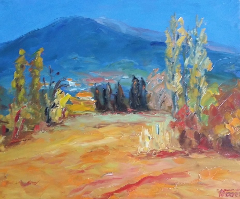 Victor Ferreri - olieverf op doek - Paysages des Alpilles verkocht voor € 50!