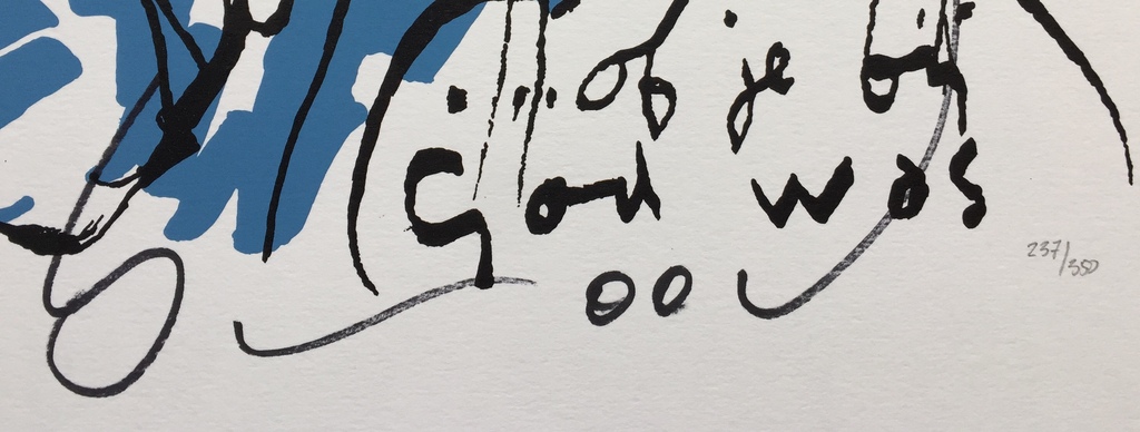 Herman Brood - Originele hand gesigneerde zeefdruk - Of je bij God was kopen? Bied vanaf 1!