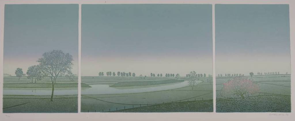 Elmar Gille: Ets en aquatint, Rivierlandschap verkocht voor € 61!