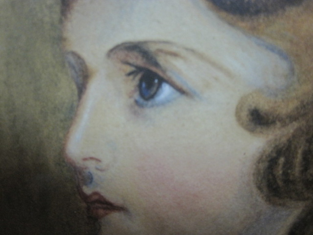 19e eeuwse Art Nouveau aquarel "Dame en profil" in de stijl van Louis Icart  kopen? Bied vanaf 1!