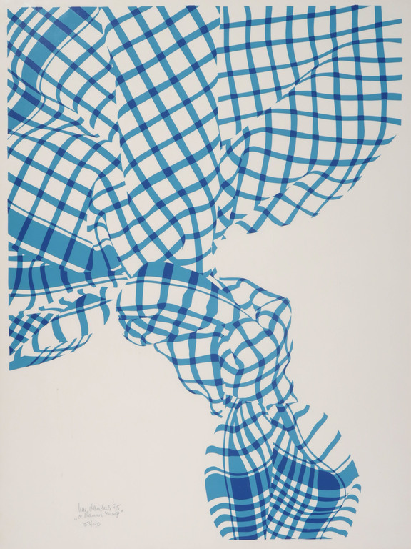 Har Sanders: Zeefdruk, De blauwe knoop - Ingelijst verkocht voor € 80!