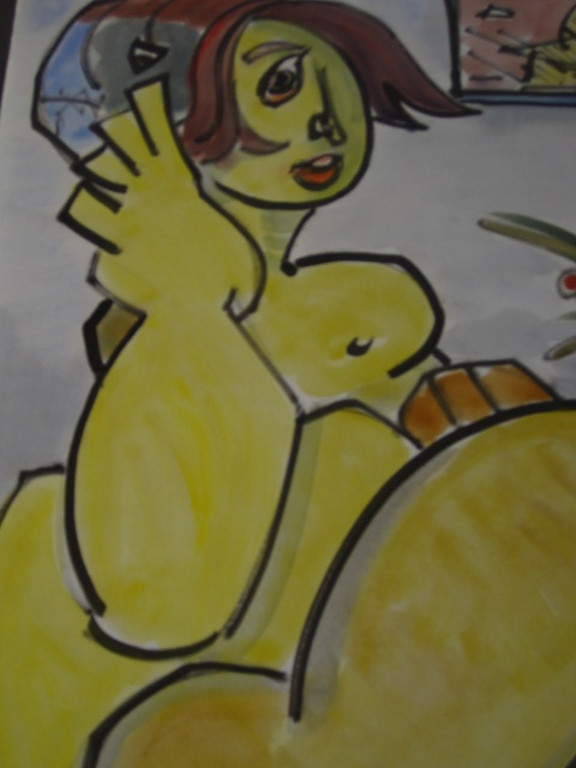 Suriname expressionist Quintus Jan Telting 1931-2003 "naakt met bloemen" gesigd kopen? Bied vanaf 1!