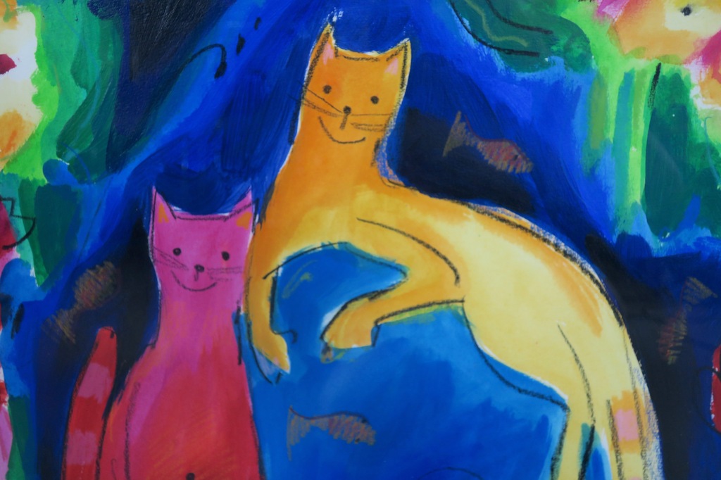 Cilia de Munnik: Gemengde techniek, Poezen - Ingelijst kopen? Bied vanaf 50!