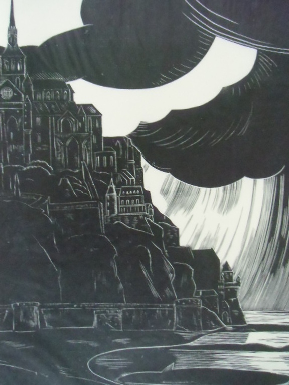 MONT ST.MICHEL // HOUTSNEDE VAN HAN KRUG verkocht voor € 50!