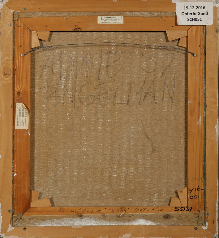 Adine Engelman: Acryl op doek, Uit serie 'Cuben' - Ingelijst kopen? Bied vanaf 50!