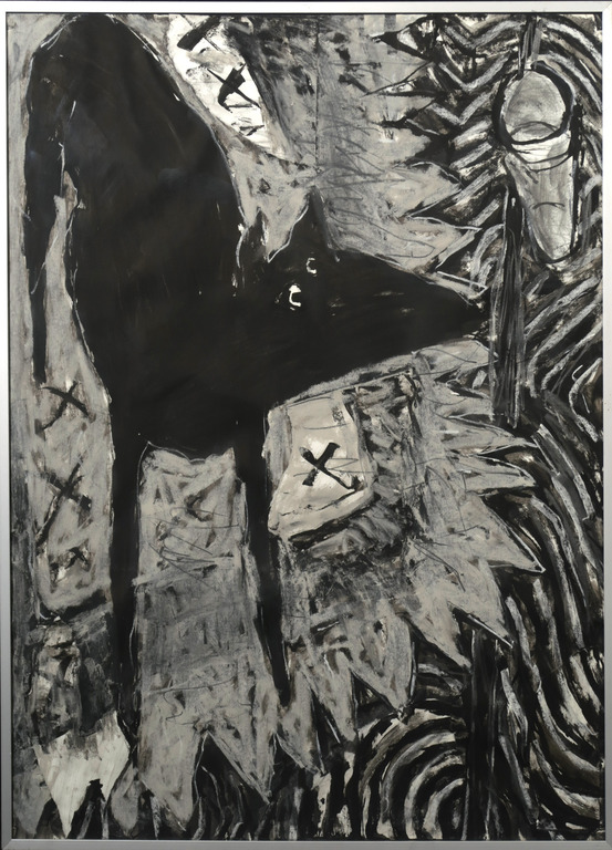 Peter Bastiaanssen: Olieverf op papier, Zonder titel - Ingelijst verkocht voor € 75!