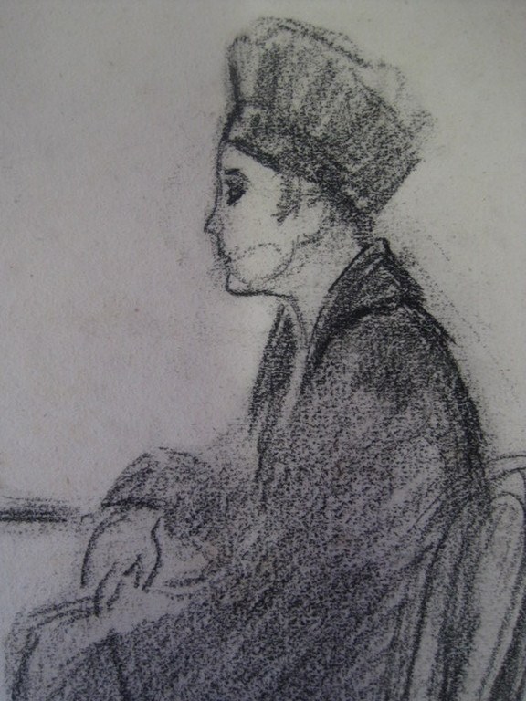 Bijzondere houtskooltekening Anton Kristians 1920 "bij de Bonneterie Amsterdam"  kopen? Bied vanaf 1!