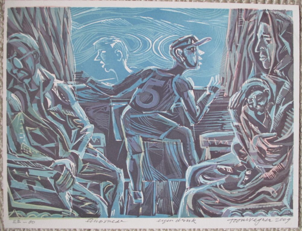 Toon wegner, linosnede, zonder titel kopen? Bied vanaf 30!