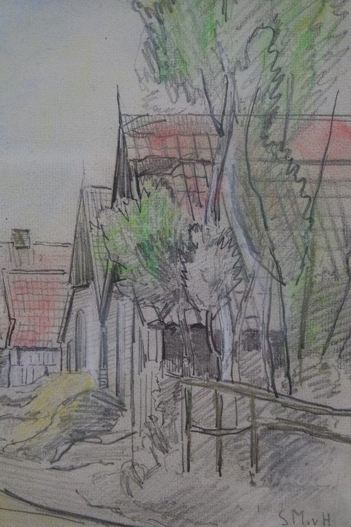 Sientje Mesdag - van Houten (1834-1909) - studietekening - huizen kopen? Bied vanaf 125!