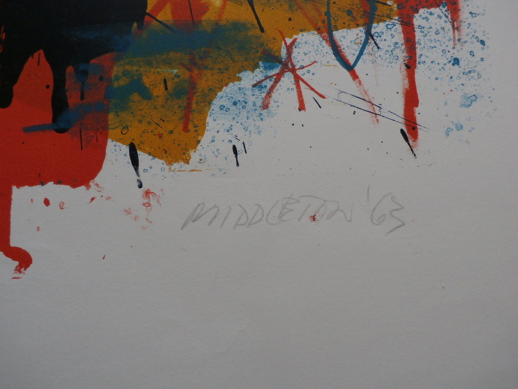 Sam Middleton, litho: Compositie, handgesigneerd en genummerd, 1963 kopen? Bied vanaf 75!