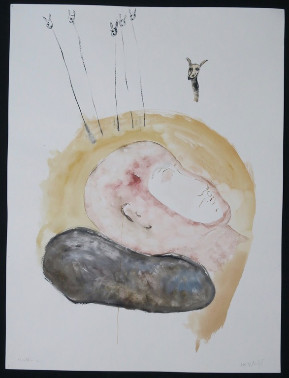 Hans Kuijs: Aquarel en pen op papier, Z.T. kopen? Bied vanaf 1!