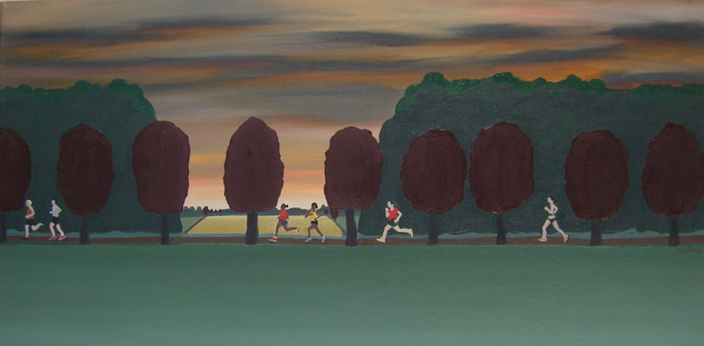 Hein van der Meij,Olieverf op doek,Hardlopers, kopen? Bied vanaf 75!