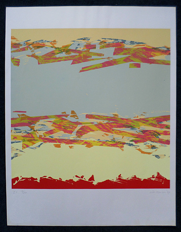 Wim Kunnen - Abstracte voorstelling, zeefdruk kopen? Bied vanaf 20!