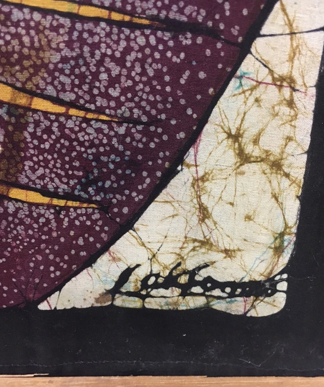 Onbekend gesigneerd: Batik op doek, Palm - Ingelijst (Zeer groot) kopen? Bied vanaf 75!
