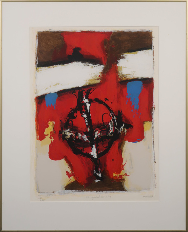 Hans Vanhorck: Zeefdruk, The symbol remains - Ingelijst verkocht voor € 50!