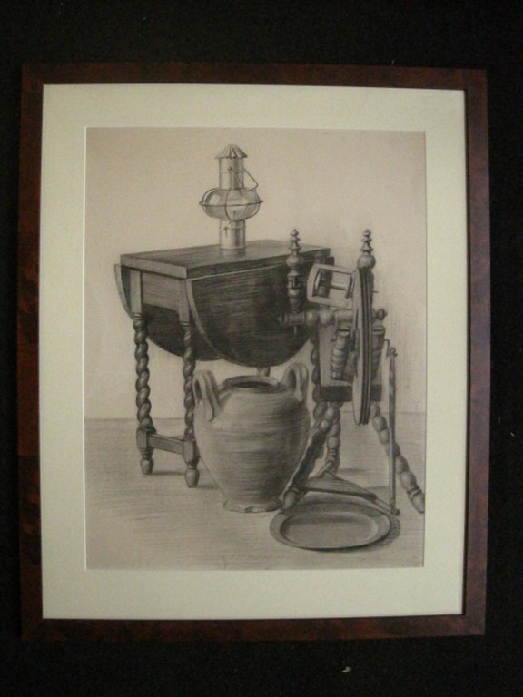 Mooie vroeg 20e Eeuwse tekening  "stilleven met spinnewiel" niet gesigneerd  kopen? Bied vanaf 1!