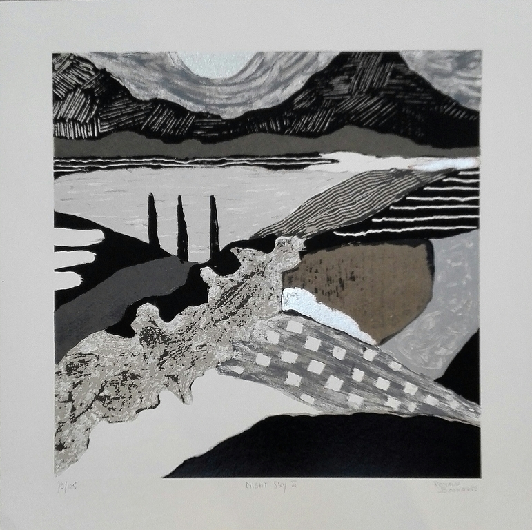 Ronald Boonacker, zeefdruk op papier, Titel: Night sky II verkocht voor € 50!