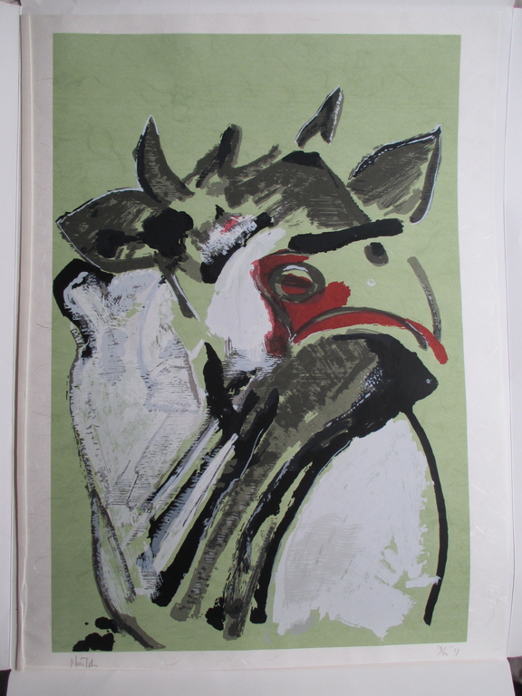 Paul Bartels, 2 zeefdrukken uit de serie "Stiertjes of de zonen van St.Lukas" kopen? Bied vanaf 10!