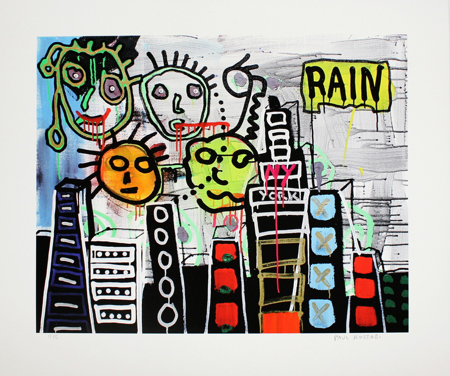 Paul Kostabi - Boxes In The Sky verkocht voor € 35!