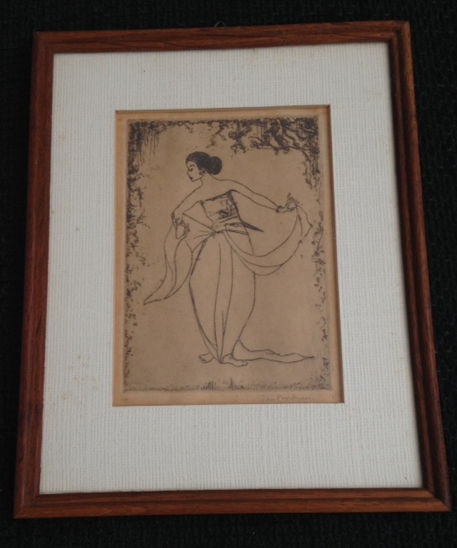 Jan Poortenaar ets danseres Bali. kopen? Bied vanaf 45!