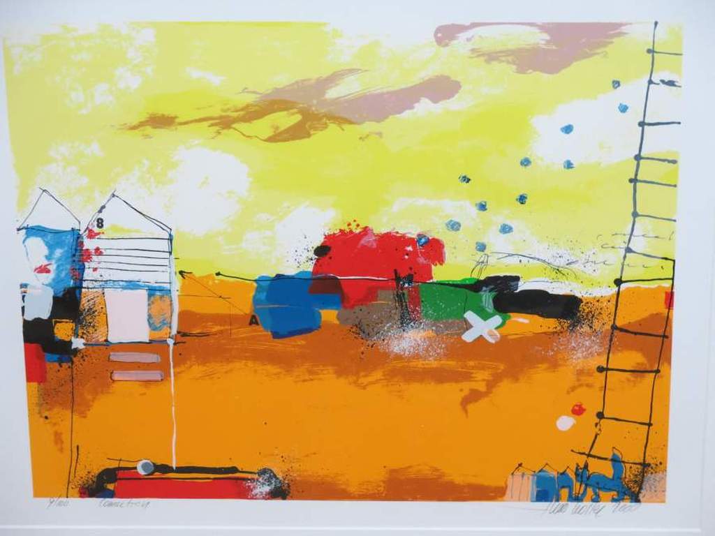 Theo Koster: Zeefdruk, Connection - Ingelijst (groot) verkocht voor € 130!