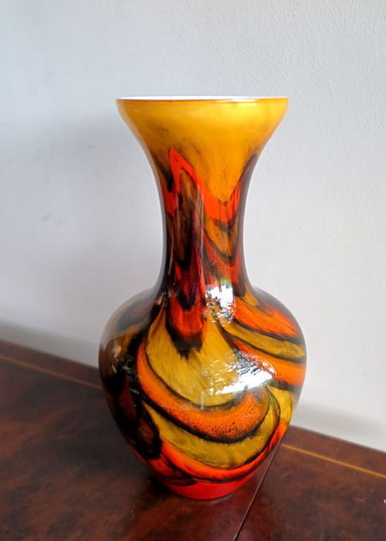 Murano design - Opaline Florence Kelkvaas -gekleurd -handgeblazen-50/60-er jaren kopen? Bied vanaf 1!