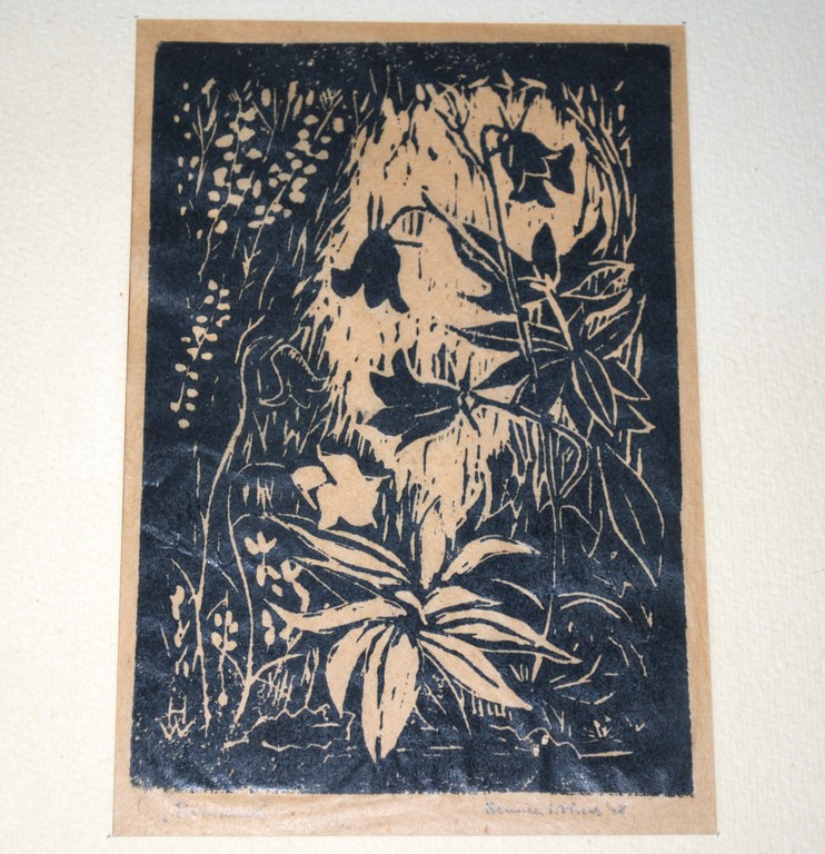 Hennie Wolvers - houtsnede bloemen getiteld Romance 1948 kopen? Bied vanaf 1!