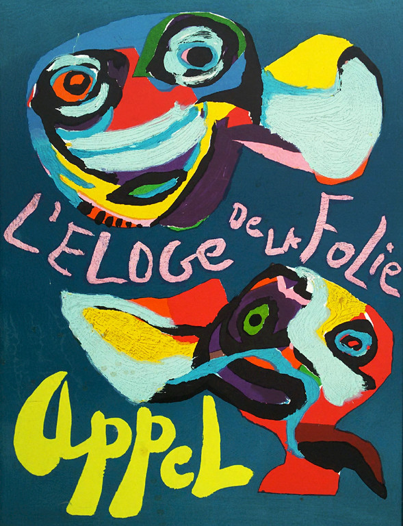 Karel Appel - L’éloge de la Folie, zeefdruk (mooi ingelijst) verkocht voor € 150!