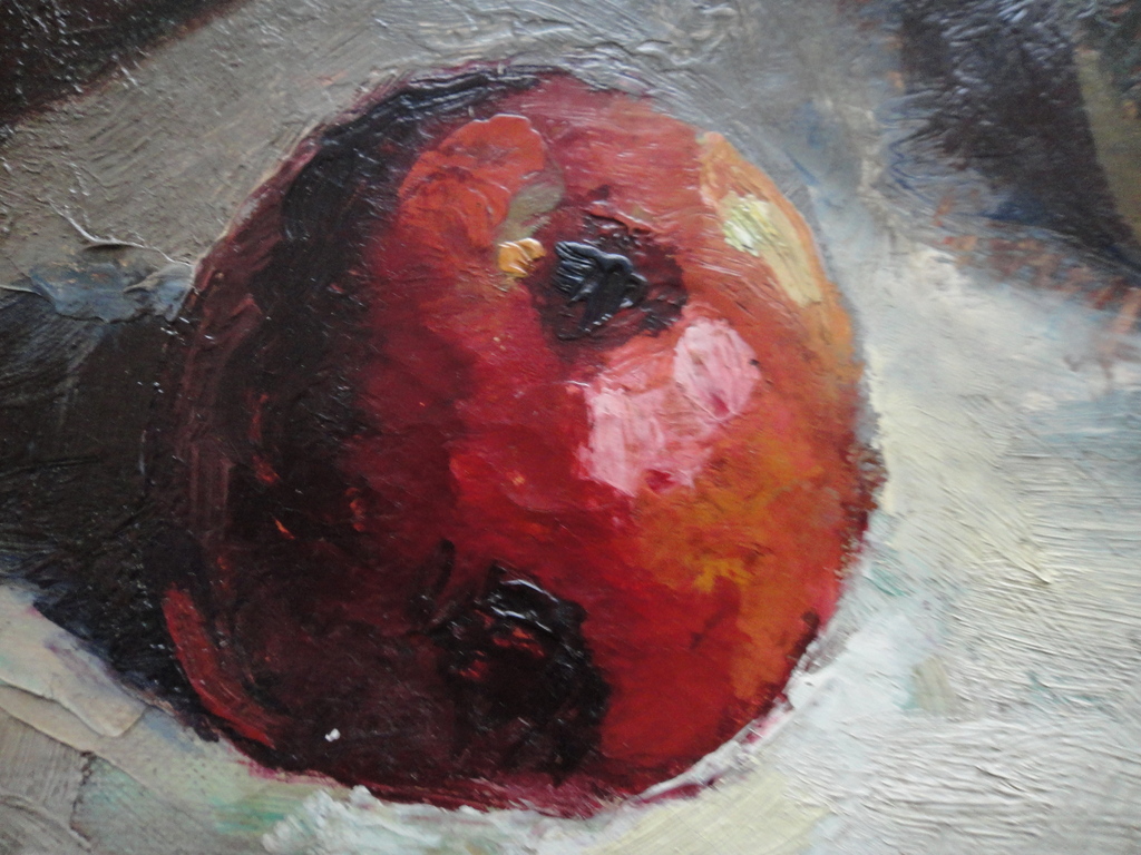 Dré van den Langenbergh /olieverf op doek /  Stilleven met goudreinetten kopen? Bied vanaf 85!