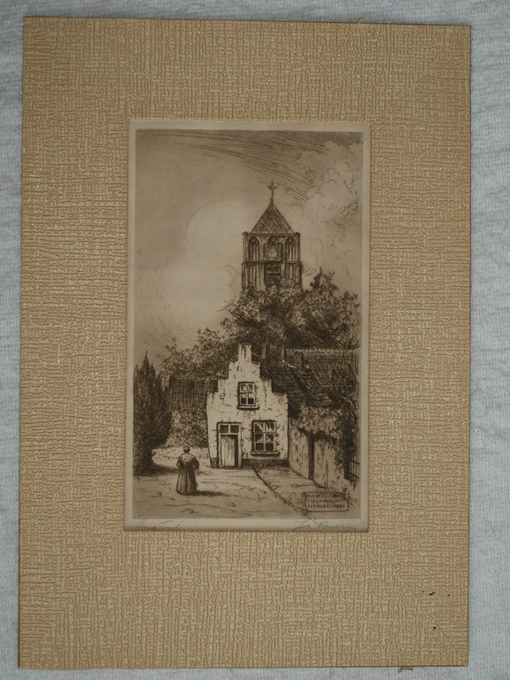 Johan Ponsioen (1900-1969) – Ets - Oud Tiel – Gesigneerd – ca 1933  kopen? Bied vanaf 50!