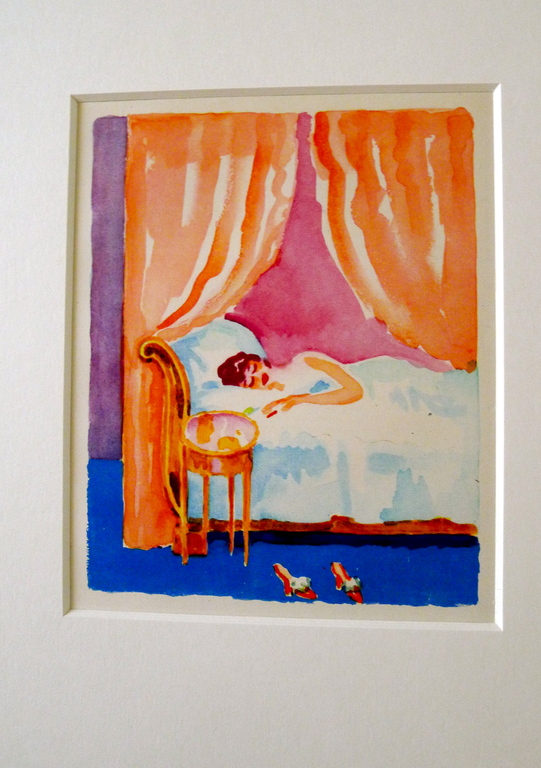 Kees van Dongen, illustratie naar aquarel uit a La Recherche du  Temps Perdu,met passe-partout !! verkocht voor € 45!