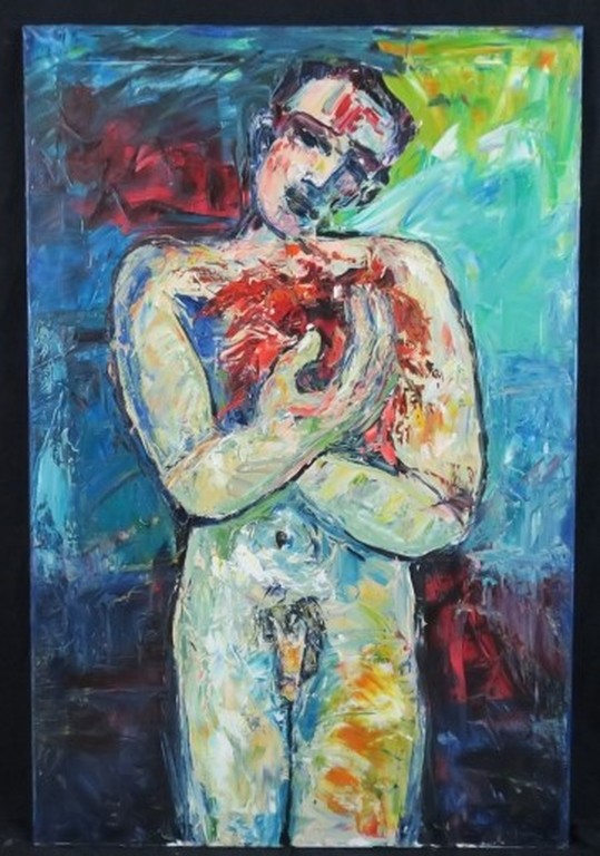 Franca Muller Jabusch: Olieverf op doek, A men's heart (Groot) kopen? Bied vanaf 120!