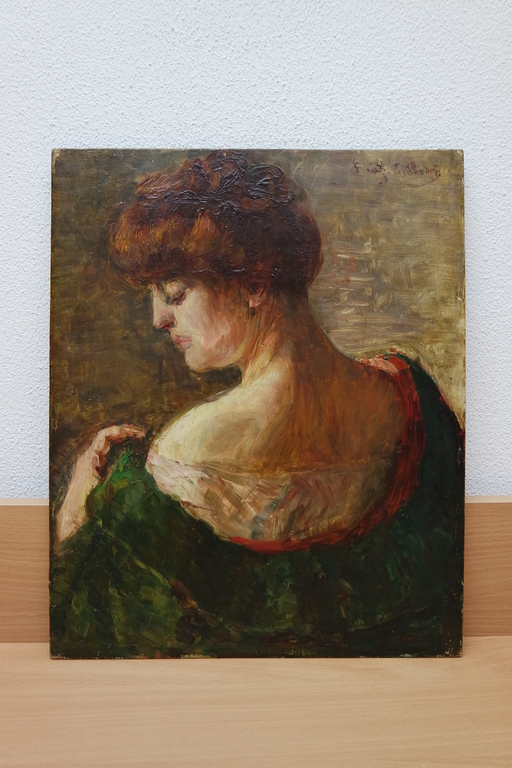 Saartje HÃ©lÃ¨ne CATZ-ENTHOVEN (1866-1955) - olieverf op paneel - portret  verkocht voor € 185!
