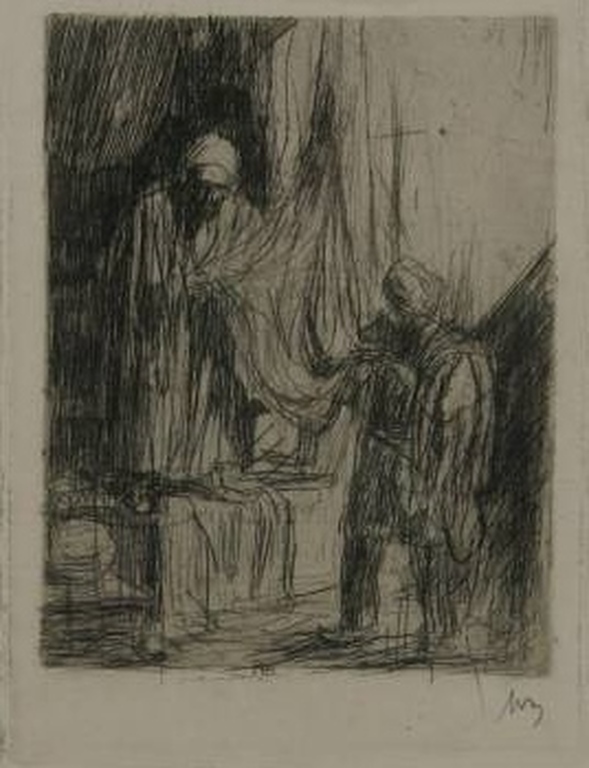 Marius Bauer: Ets, Oosters Winkeltje verkocht voor € 35!