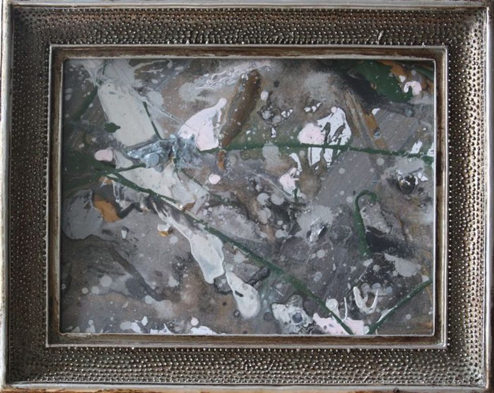 Mijpe, 'Reflection 5', Acryl op papier, Ingelijst verkocht voor € 75!