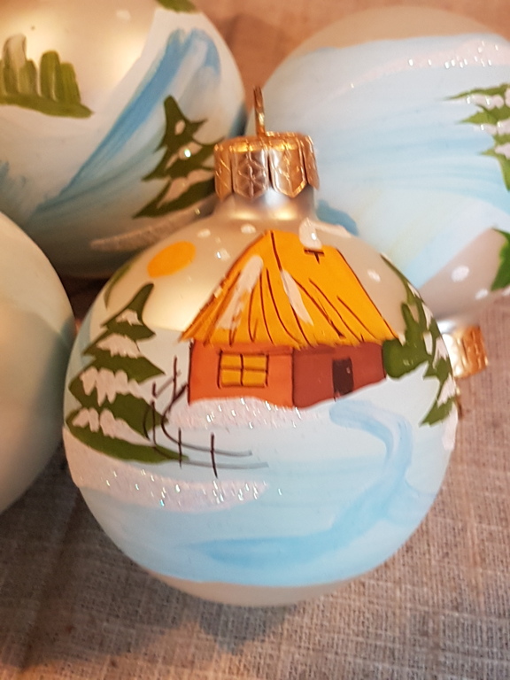 Lot Kerstmis 1965/70-kwik glas geblazen door de mond en met de hand geschilderd  kopen? Bied vanaf 1!