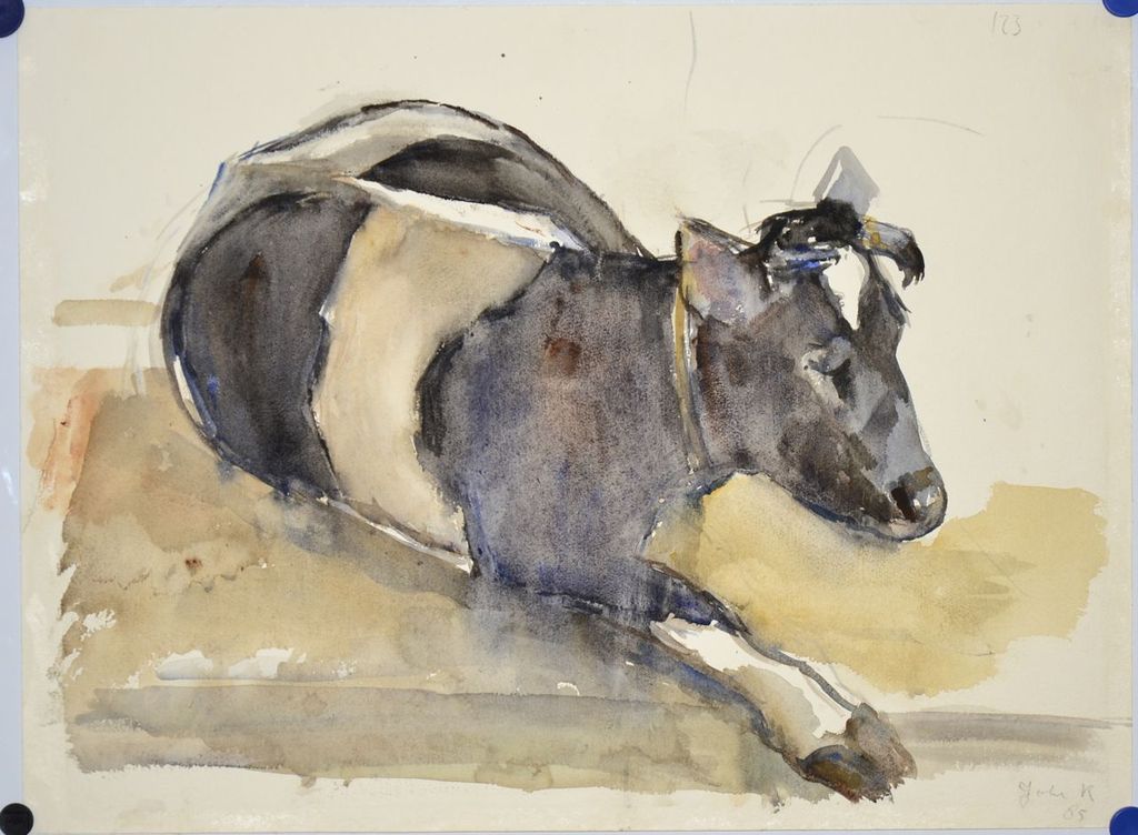 Onbekend: Aquarel. Koe kopen? Bied vanaf 1!