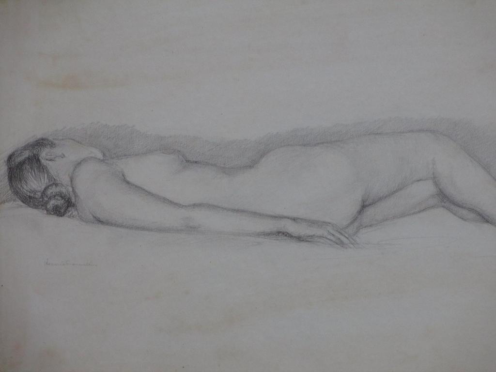 Hennie Swaneveld, Liggend naakt, Tekening kopen? Bied vanaf 1!