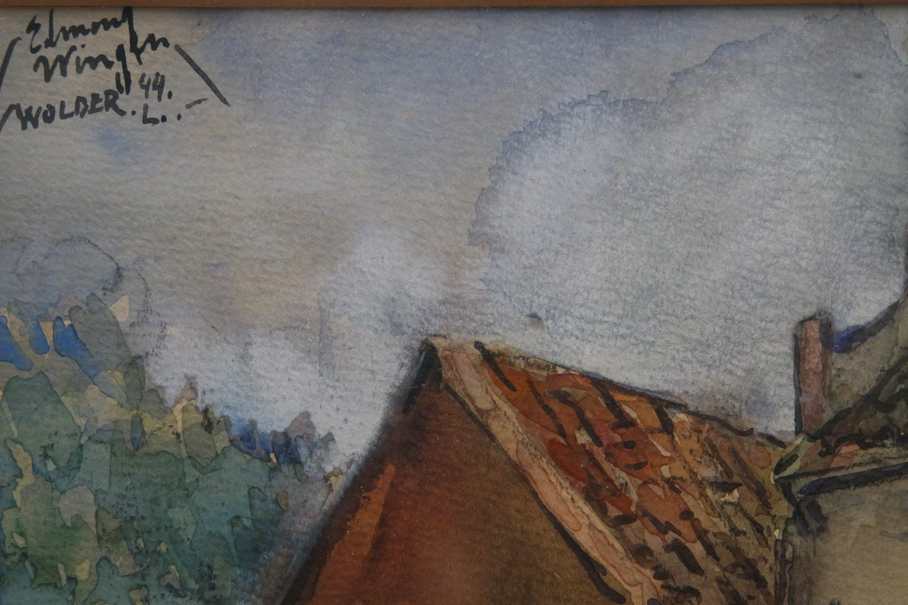 Edmond Wingen (1906-1970) - aquarel - poortgebouw kopen? Bied vanaf 80!