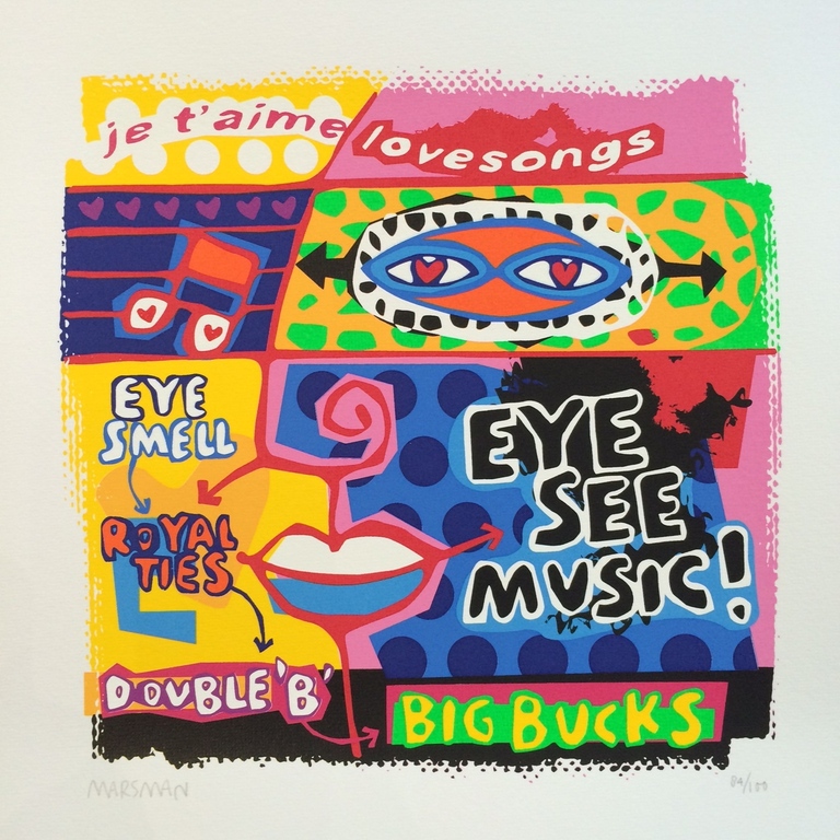 Jean-Paul Marsman, zeefdruk op papier, Titel: " Eye see music " kopen? Bied vanaf 15!