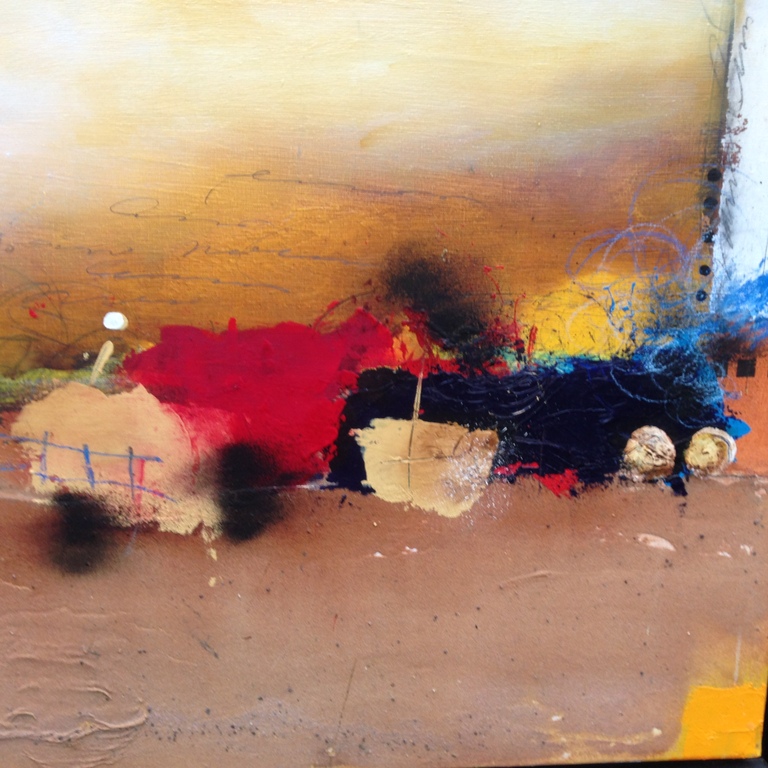 theo koster gemengde techniek op linnen ingelijst -farmhouse blues- kopen? Bied vanaf 250!